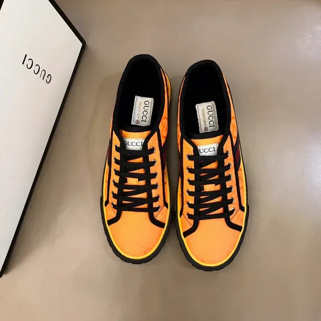 Gucci Orange Yellow Monogrammed Canvas Upper Red-Green Web Stripe Lifestyle Sneakers 9