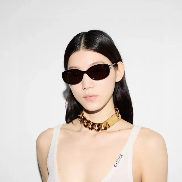 Gucci ओवल एसिटेट मिंट ग्रीन सनग्लासेस 2
