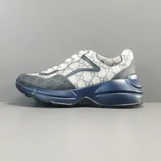 Gucci Rhyton Monogram White and Navy 生活方式运动鞋