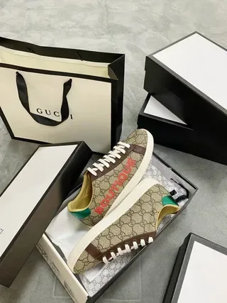 Gucci Screener beige marrón rojo verde zapatillas lifestyle 4