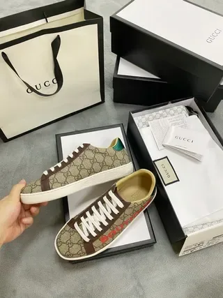 Gucci Screener beige marrón rojo verde zapatillas lifestyle 5