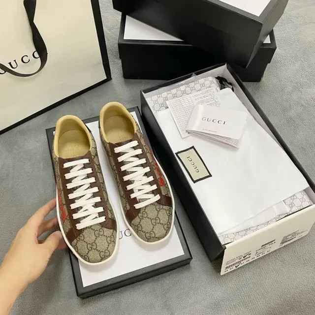 Gucci Screener beige marrón rojo verde zapatillas lifestyle 9