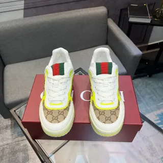 Gucci Screener Beige Blanco Amarillo Neón zapatillas estilo de vida