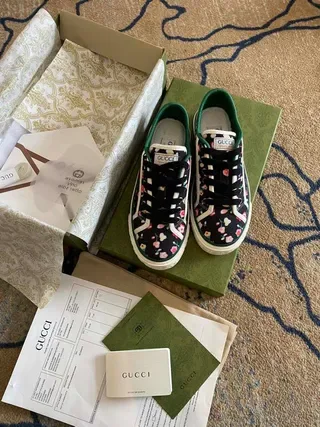 Gucci Screener Tênis Lifestyle de Lona com Estampa Floral de Cano Baixo 6