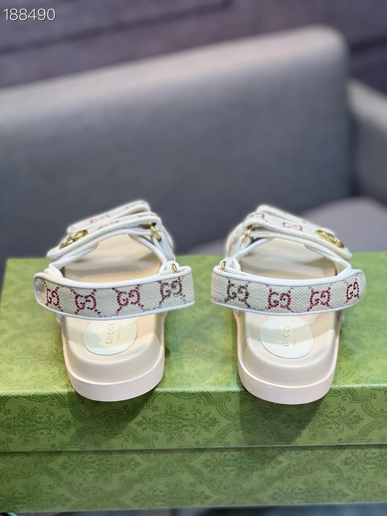 Gucci Screener GG-مطرز قماش كاجوال صندل 2