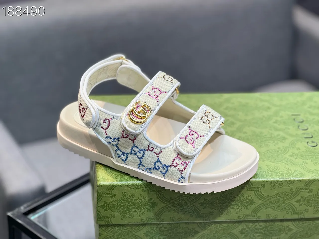 Gucci Screener GG-مطرز قماش كاجوال صندل 5