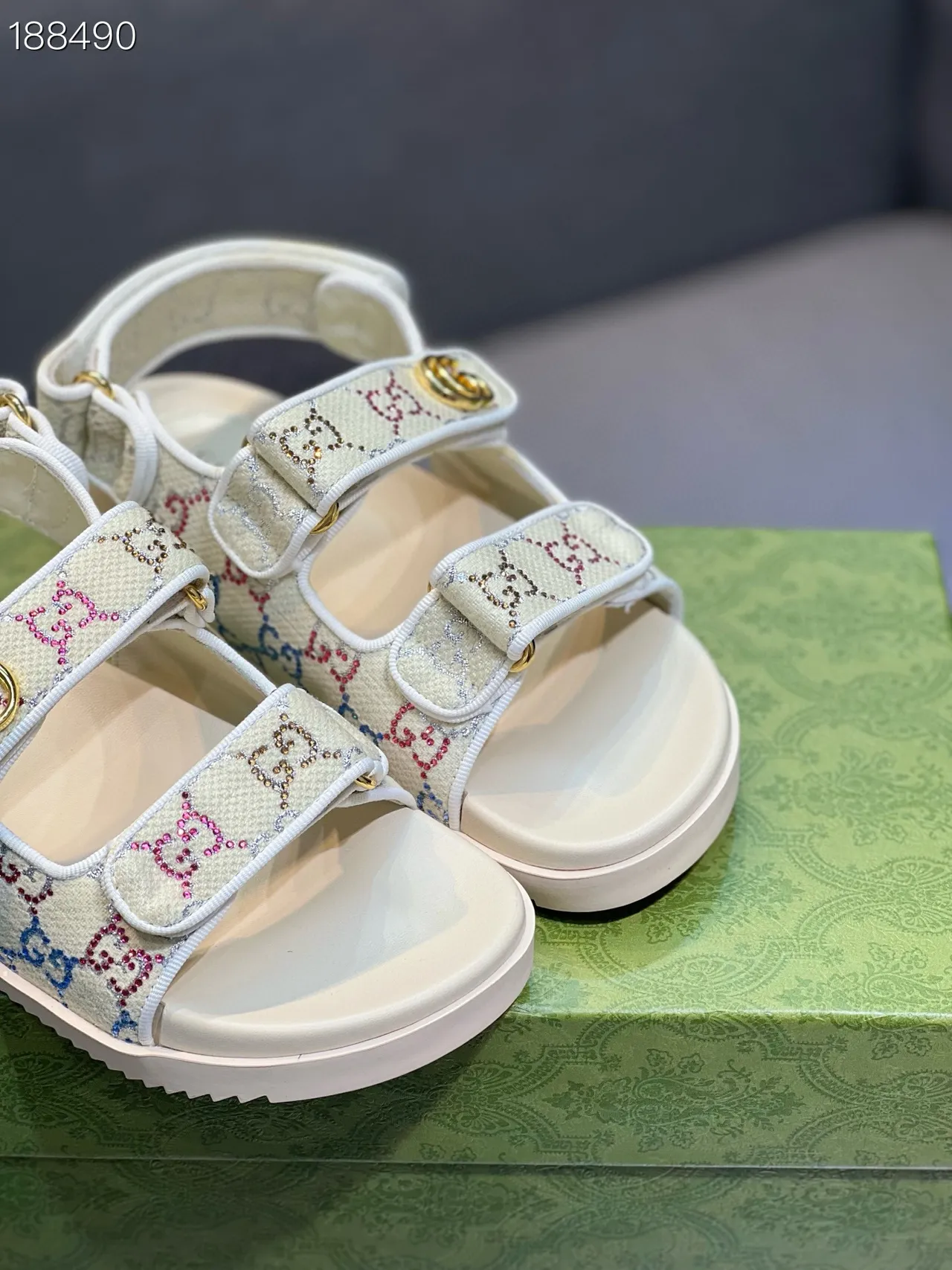 Gucci Screener GG-مطرز قماش كاجوال صندل 6