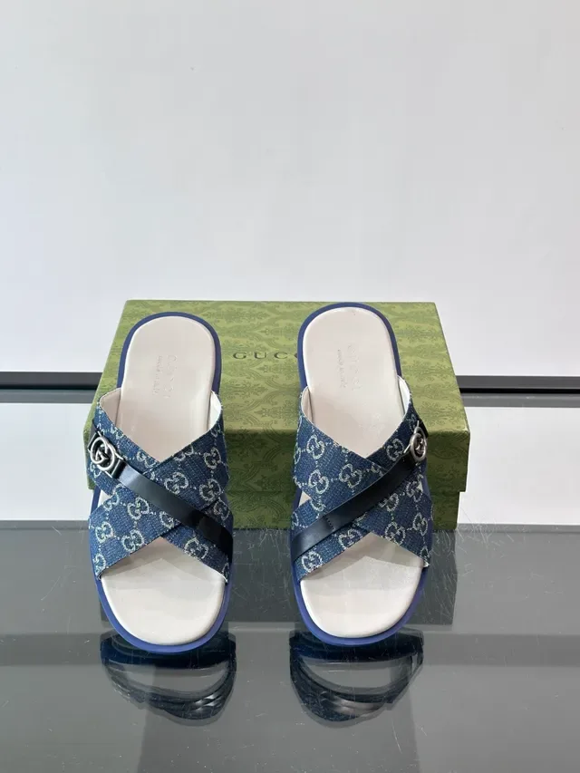 Gucci Screener GG Monogram Canvas Cross Strap Casual Sandals 4