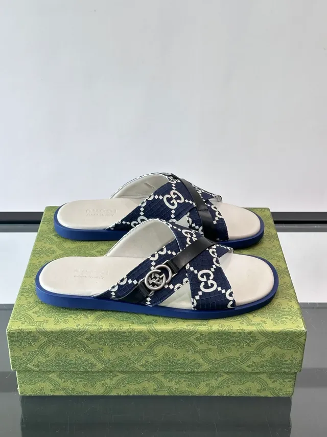 Gucci Screener GG Monogram Canvas Cross Strap Casual Sandals 5