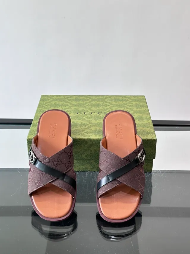 Gucci Screener GG Monogram Cross-Strap Slide Casual Sandals 4