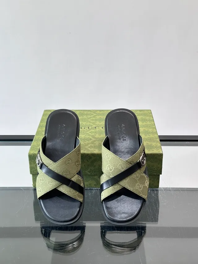 Gucci Screener GG Monogram Cross-Strap Slide Casual Sandals 5