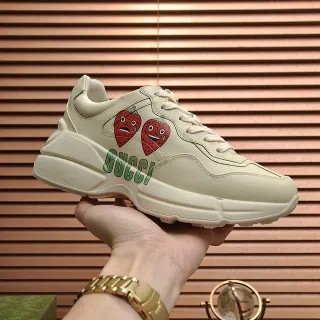 Gucci Screener Off-White Strawberry Graphic Chunky Sneakers