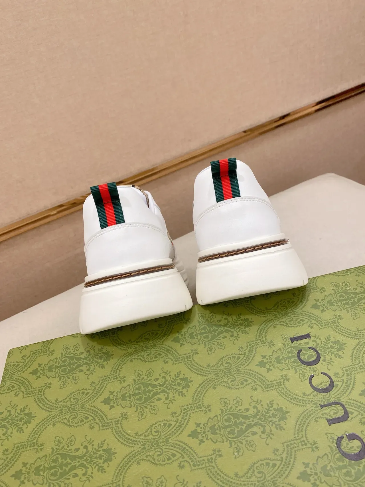 Gucci Screener White and Beige GG Monogram Lifestyle Sneakers 3
