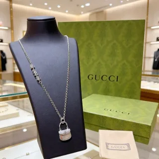 Gucci Collier Chaîne Argent Vert Mini Sac Pendentif