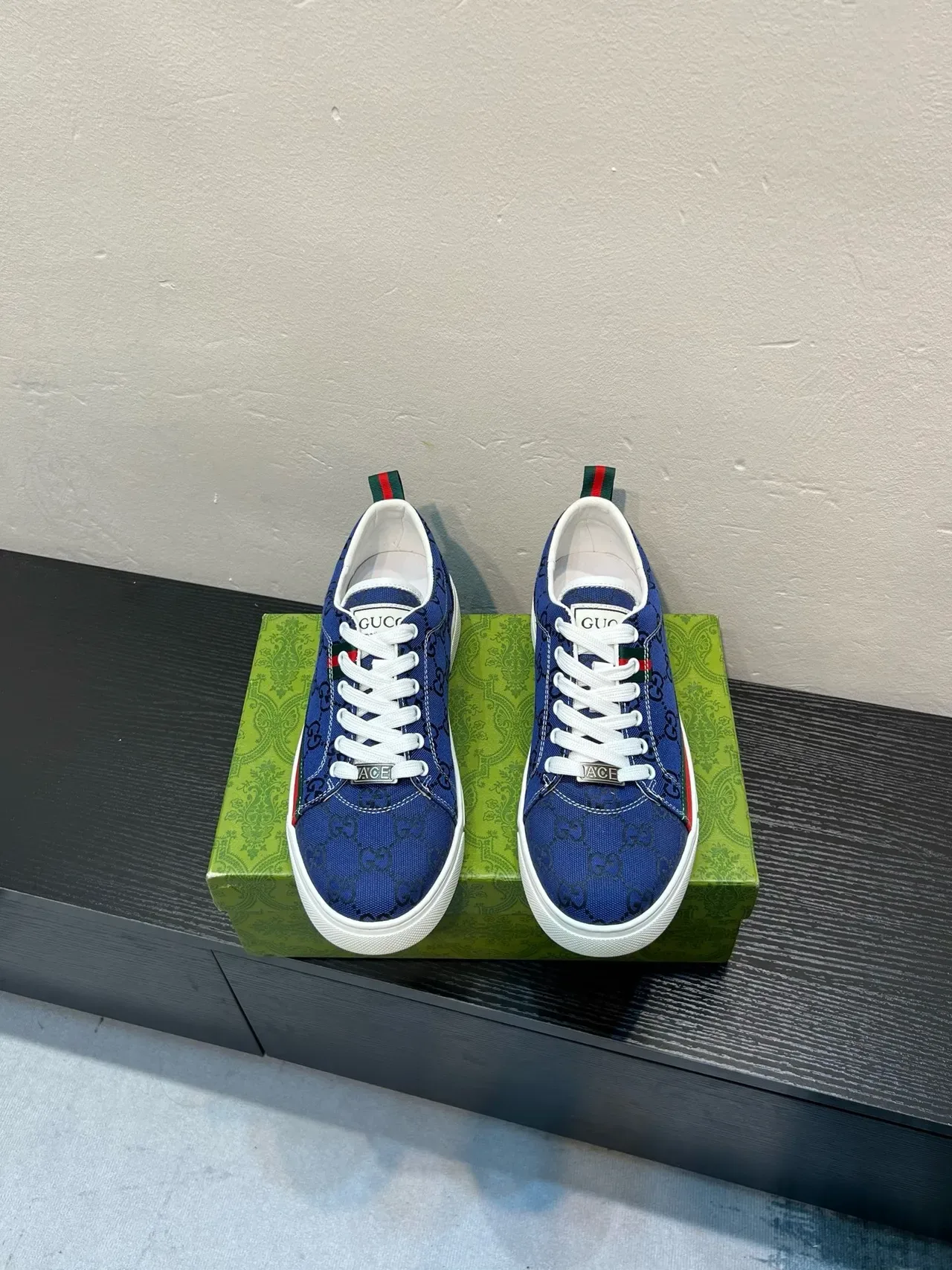 Gucci Tennis 1977 नीला GG Monogram Web Stripe जीवनशैली स्नीकर्स 2
