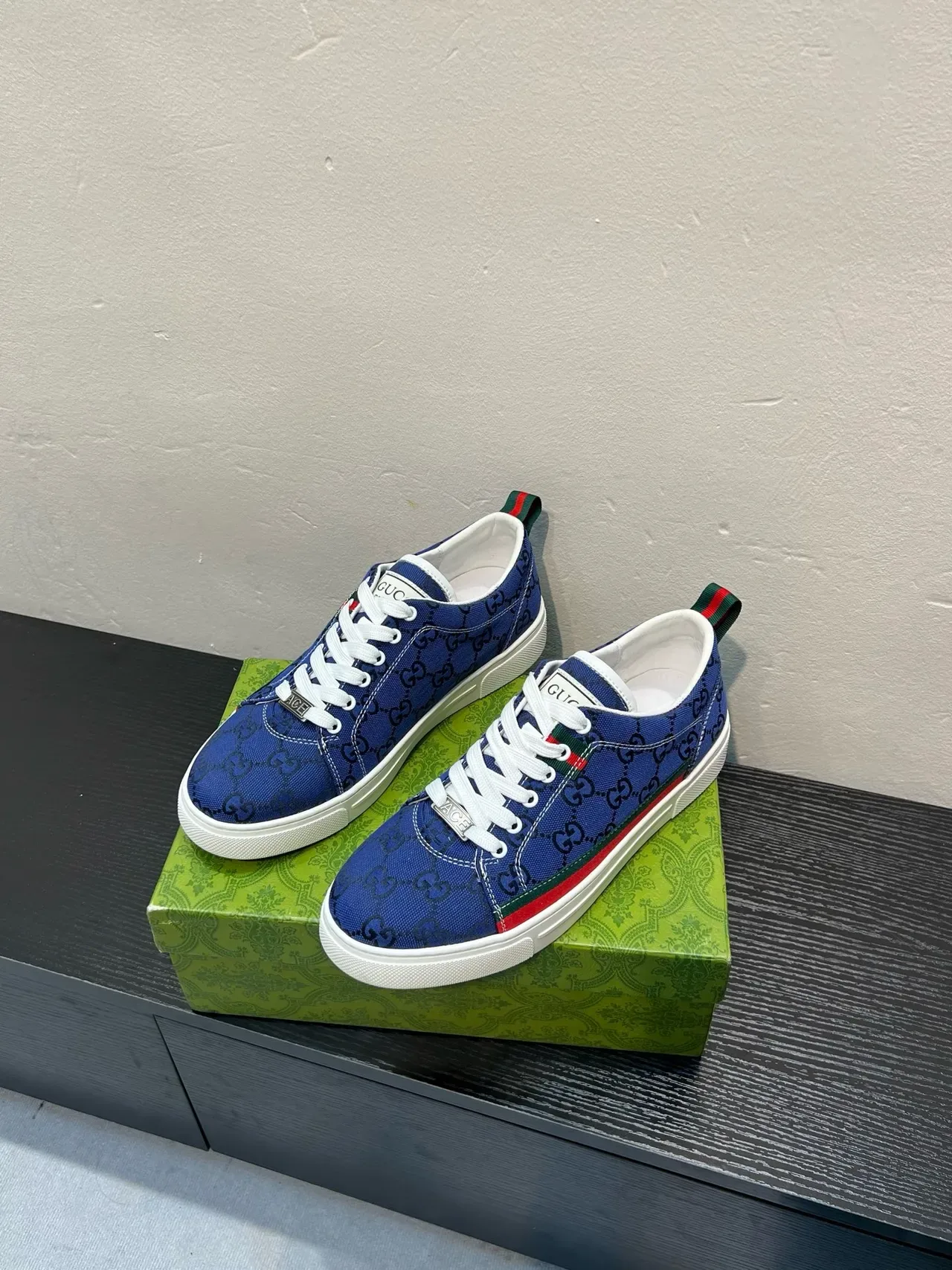 Gucci Tennis 1977 नीला GG Monogram Web Stripe जीवनशैली स्नीकर्स 3