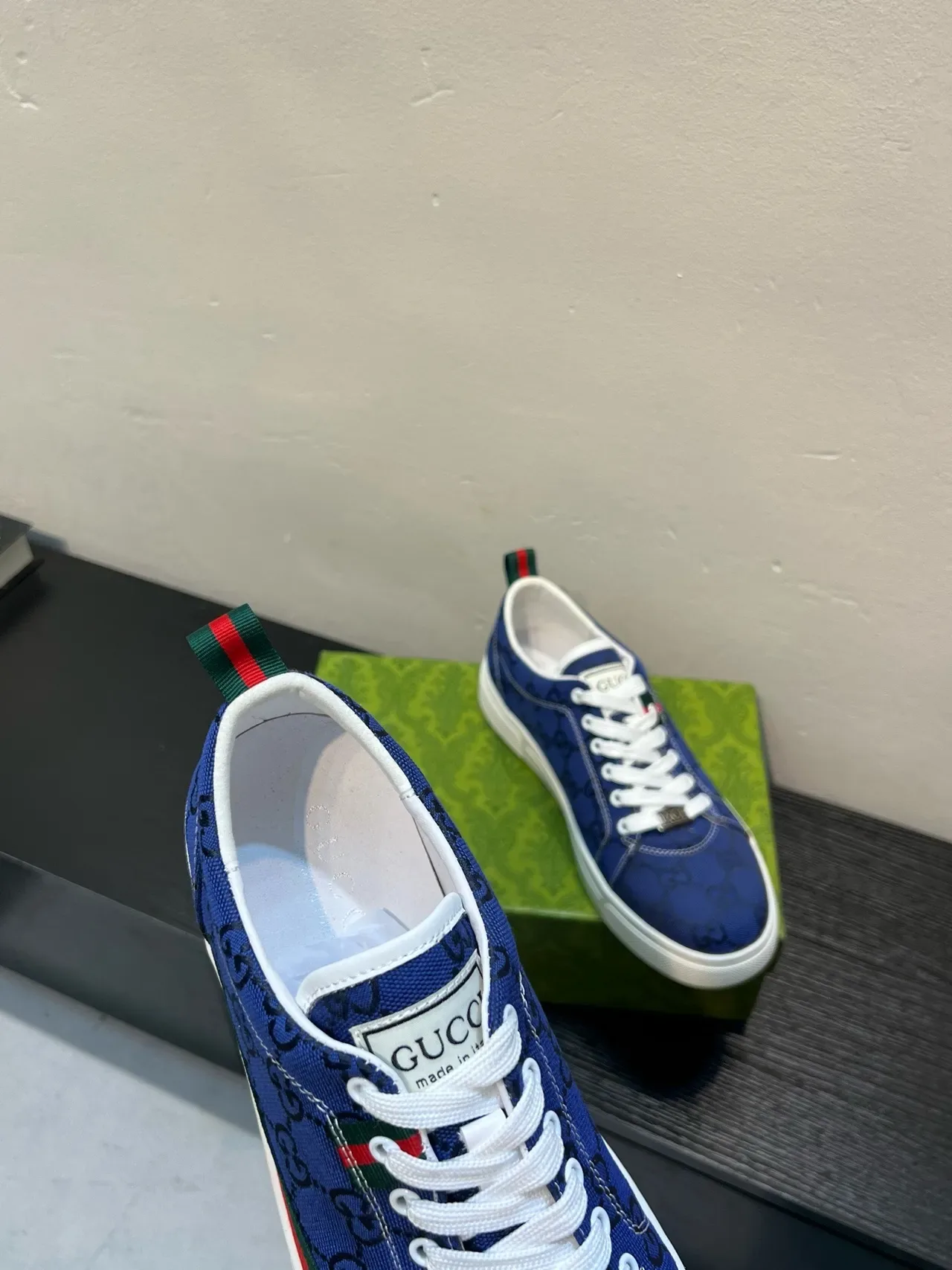 Gucci Tennis 1977 नीला GG Monogram Web Stripe जीवनशैली स्नीकर्स 6