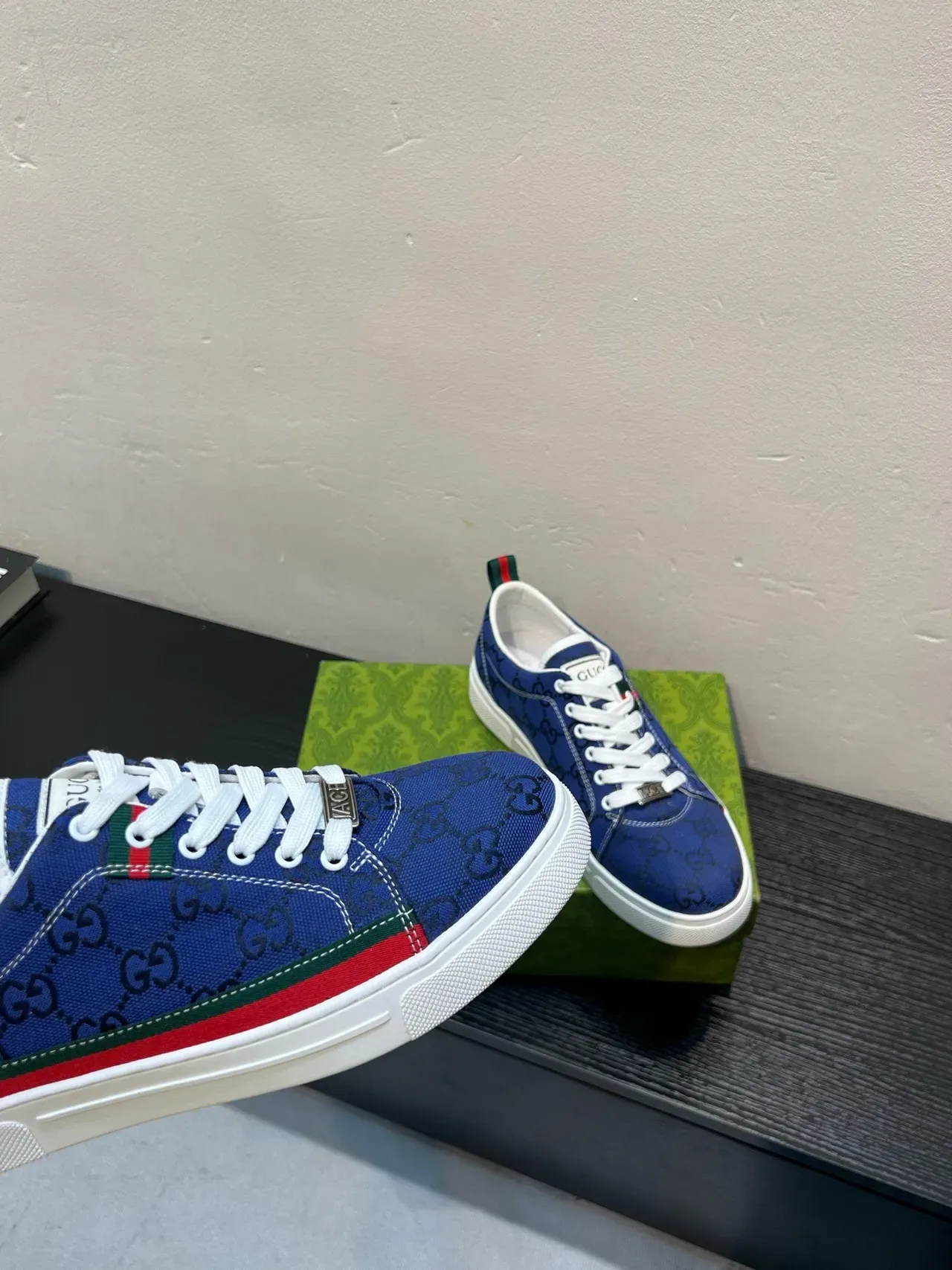 Gucci Tennis 1977 नीला GG Monogram Web Stripe जीवनशैली स्नीकर्स 7