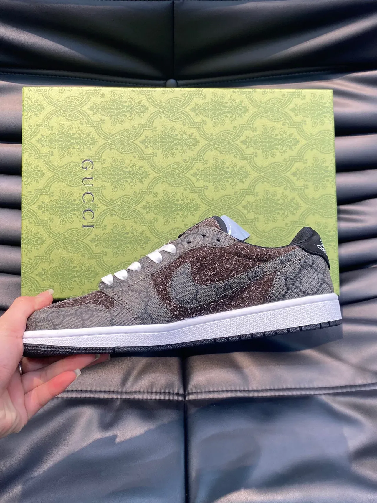 Gucci Tennis 1977 GG Monogram Brown Textured Lifestyle Sneakers 7