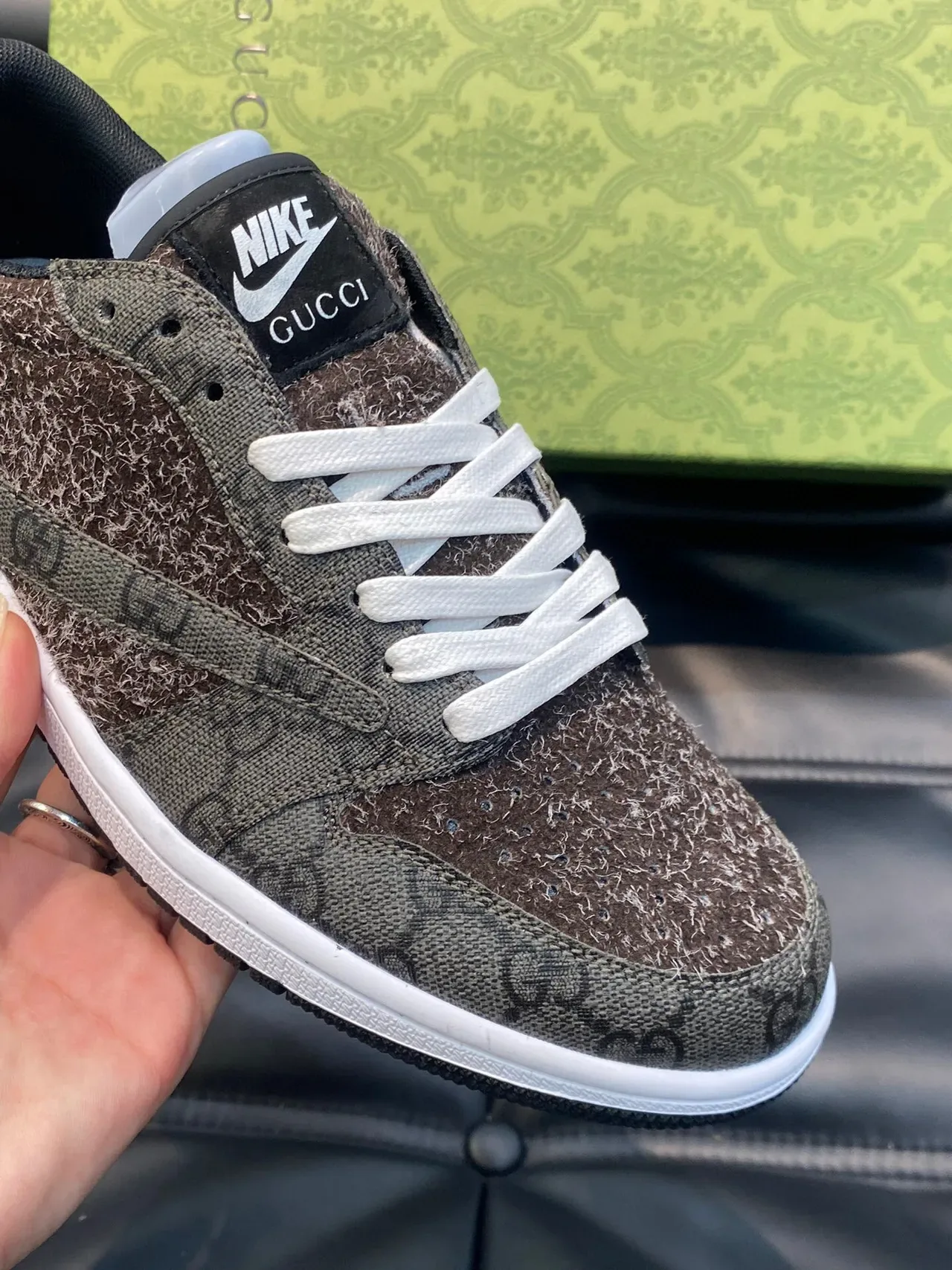 Gucci Tennis 1977 GG Monogram Brown Textured Lifestyle Sneakers 8