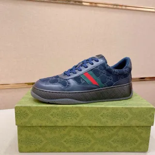 Gucci Tennis 1977 Azul navy GG Monogram Rayas web Zapatillas lifestyle