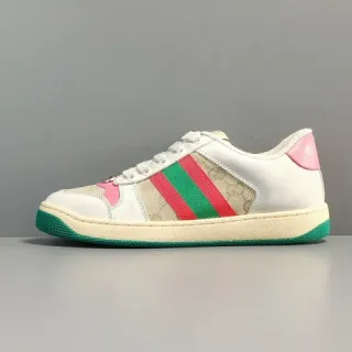 Gucci Tennis 1977 সাদা ভূরা গোলাপি সবুজ লাইফস্টাইল স্নিকার
