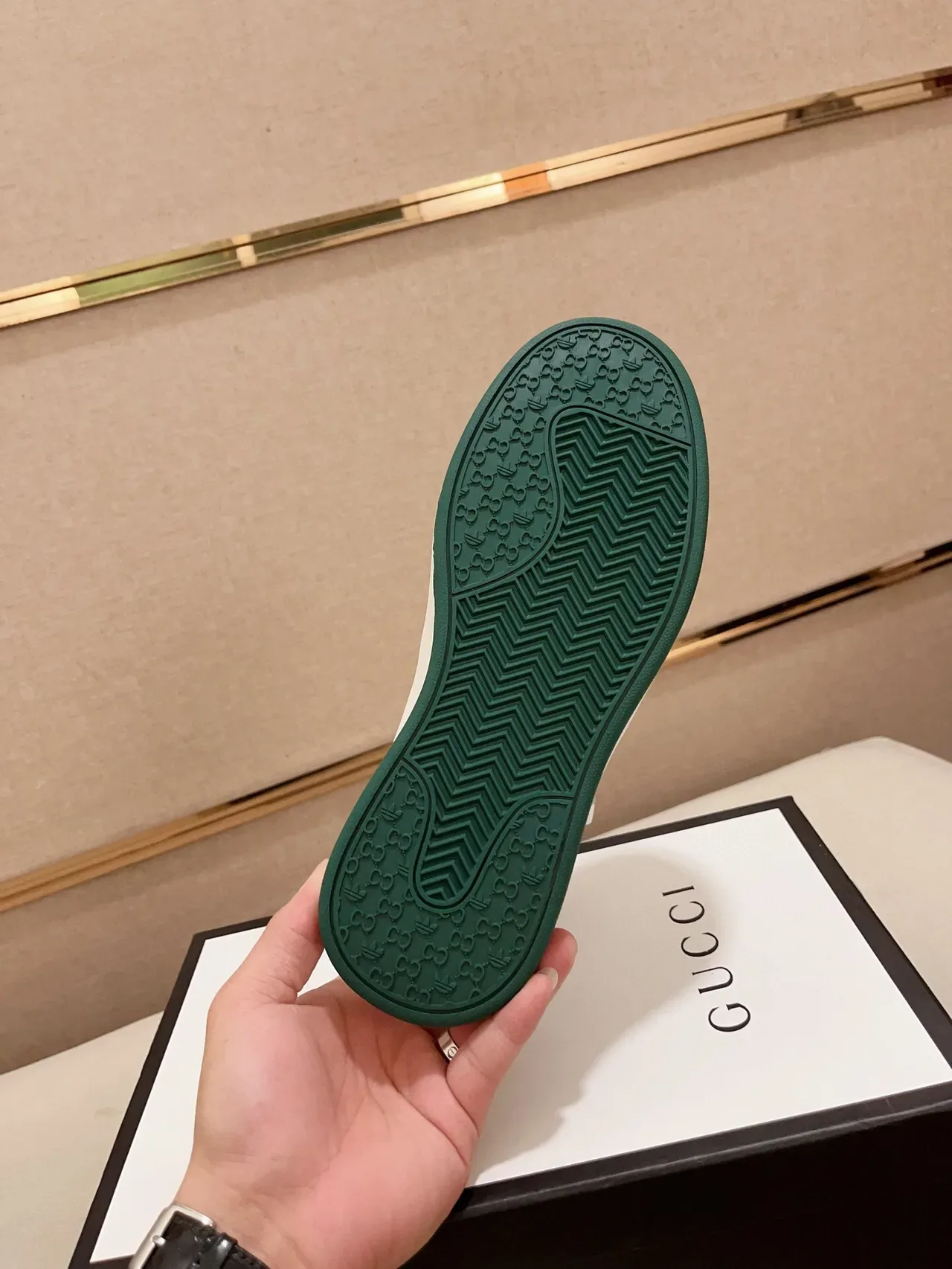 Gucci Sneakers Lifestyle Blancos y Verdes de Cuero y Lona Alto 9