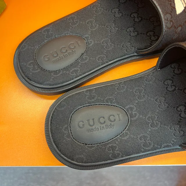 Gucci x Adidas Slide Black Monogrammed Strap Slippers 6
