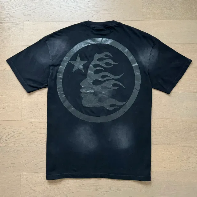 Hellstar Black Gray Oversized Fit Distressed Wash Effect T-Shirt 9