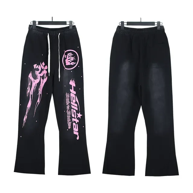 Hellstar Black Pink Graphic-Print Oversized Fit Tracksuit 4