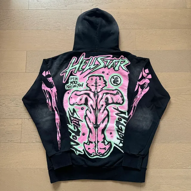 Hellstar Black Pink Graphic-Print Oversized Fit Tracksuit 9