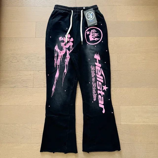 Hellstar Black Pink Graphic-Print Oversized Fit Tracksuit 13