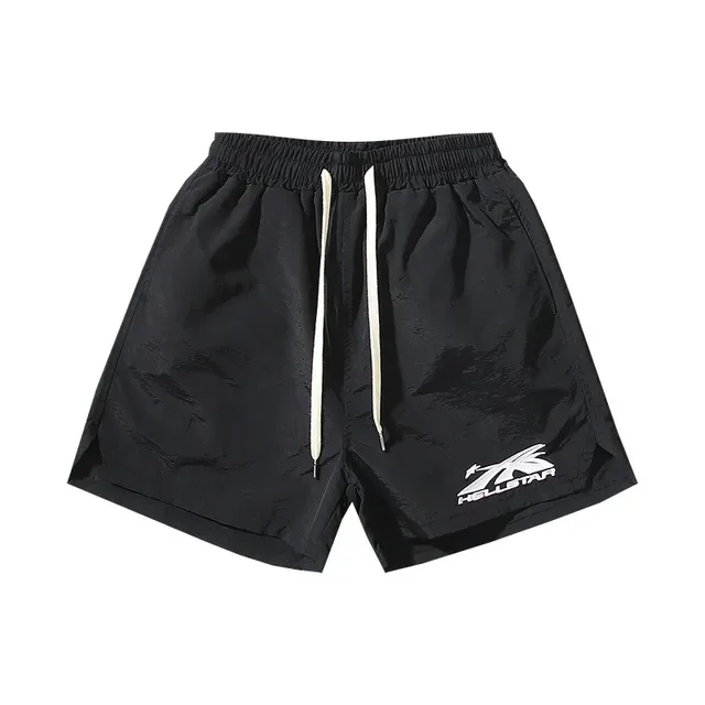 Hellstar Black White Elastic Waistband Drawstring Closure Shorts 5