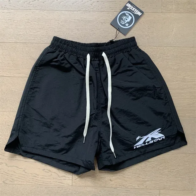 Hellstar Black White Elastic Waistband Drawstring Closure Shorts 7