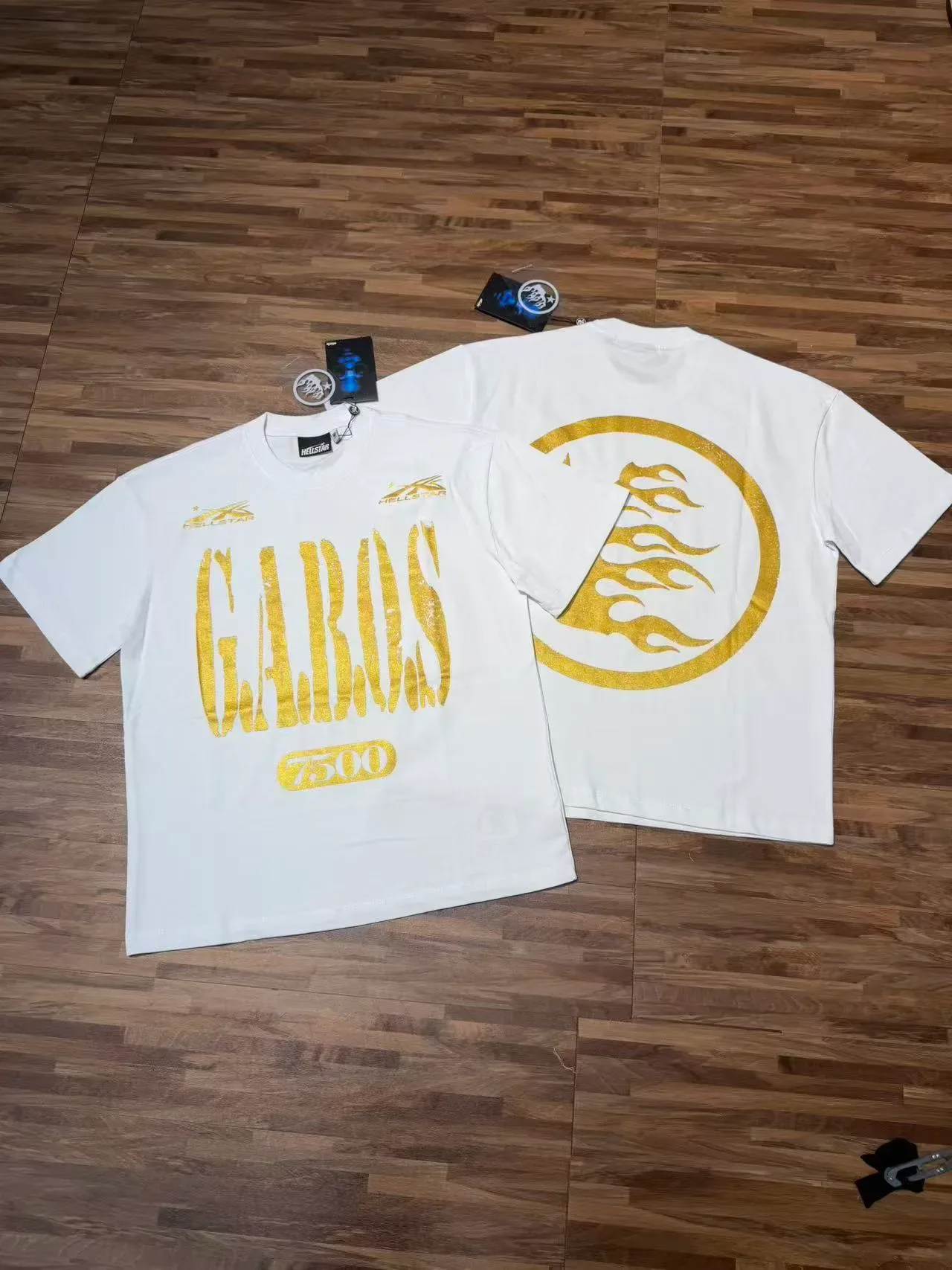 تي شيرت أسود Hellstar GAROS 7500 برسمة وجه اللهب 3