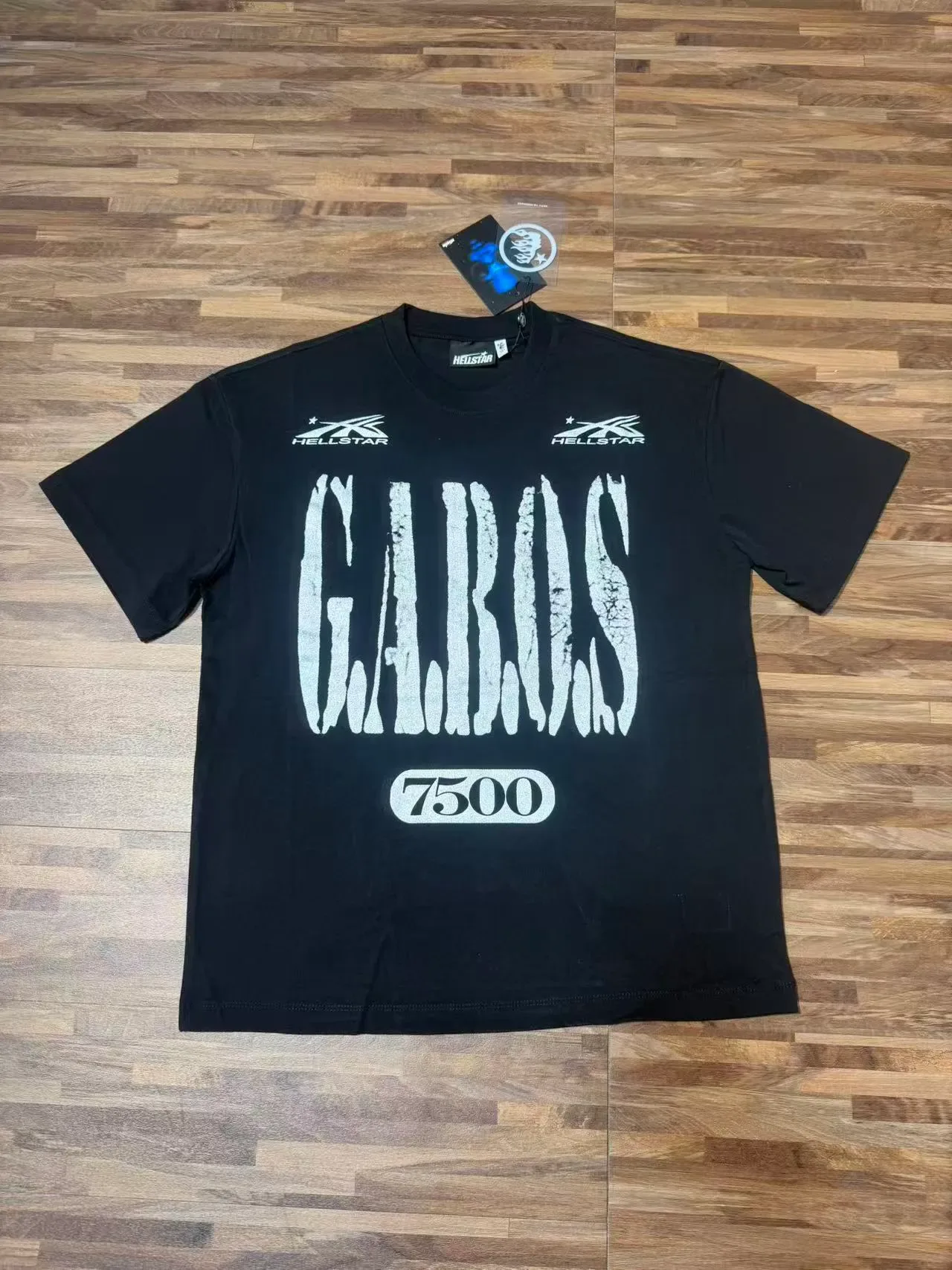 تي شيرت أسود Hellstar GAROS 7500 برسمة وجه اللهب 7