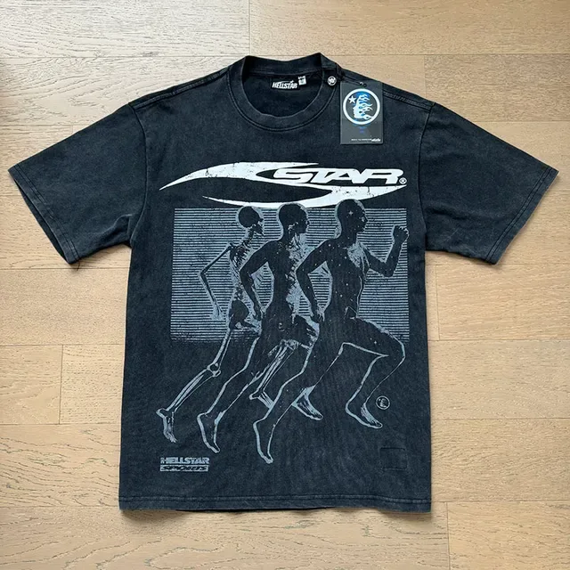 T-shirt Hellstar imprimé graphique à lavage usé 2