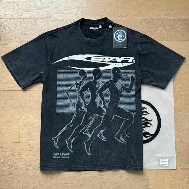 T-shirt Hellstar imprimé graphique à lavage usé 3
