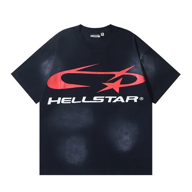 Camiseta oversized preta com estampa gráfica Hellstar 2