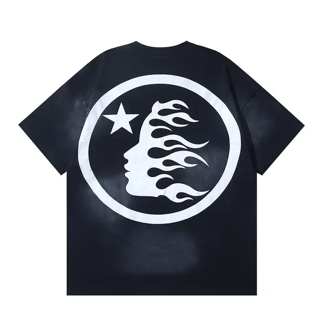 Camiseta oversized preta com estampa gráfica Hellstar 3