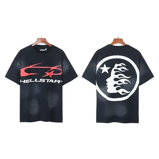 Camiseta oversized preta com estampa gráfica Hellstar 4