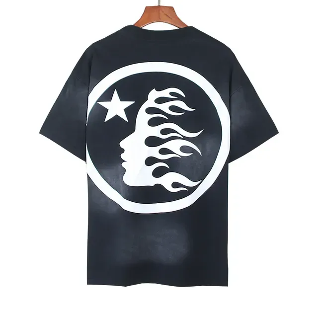 Camiseta oversized preta com estampa gráfica Hellstar 6