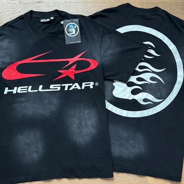 Camiseta oversized preta com estampa gráfica Hellstar 7