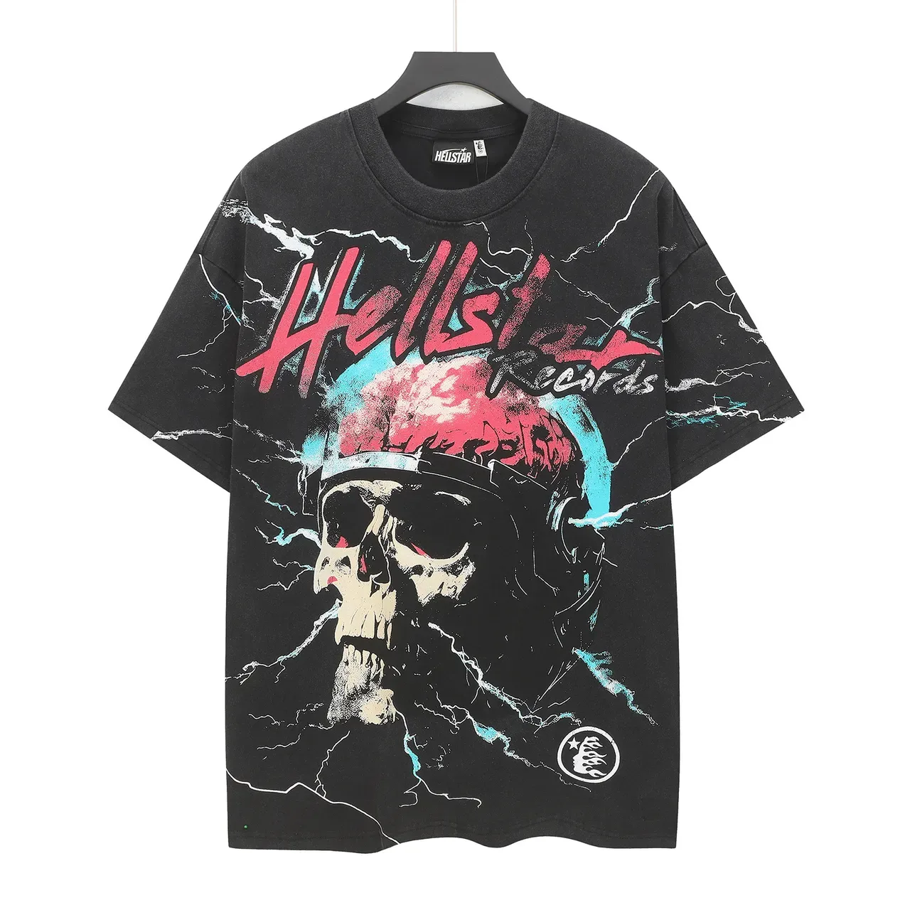 Hellstar Records Graphic Skull Lightning T-Shirt 2