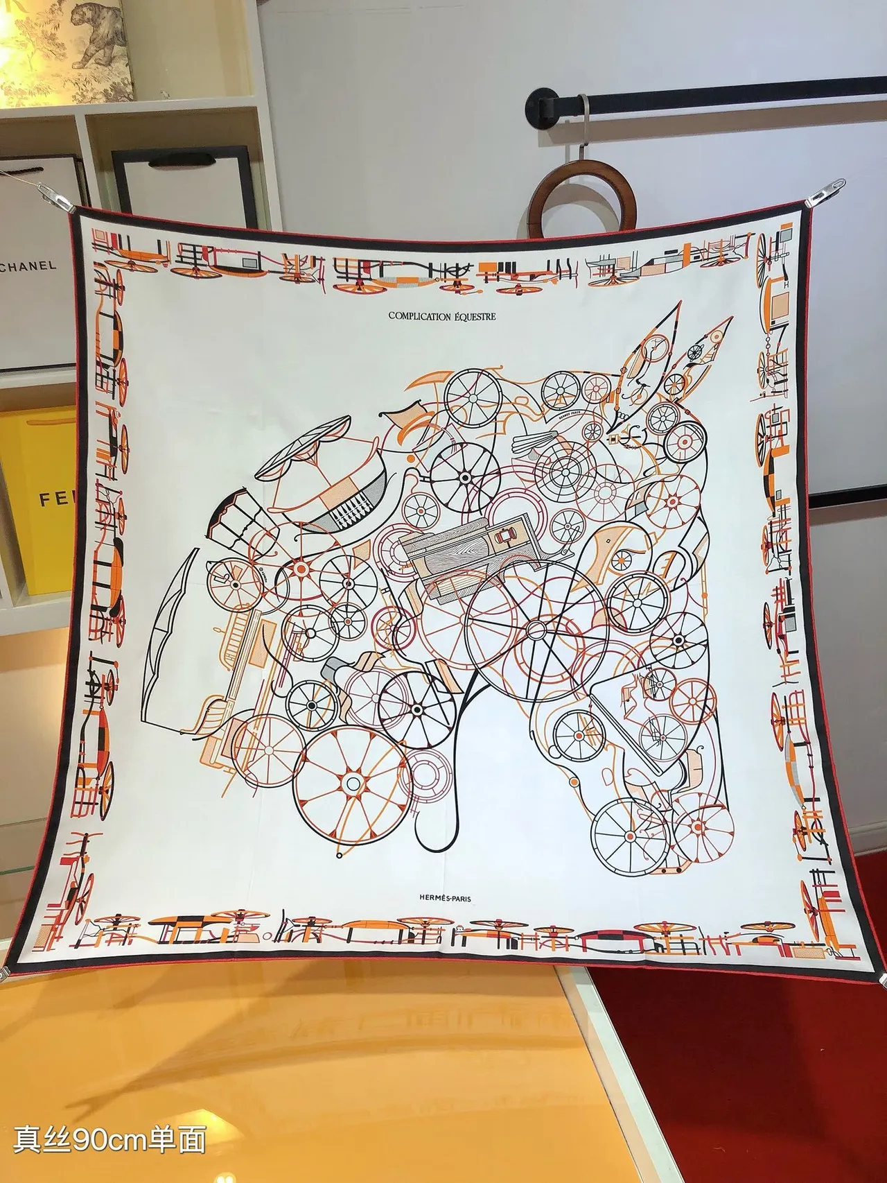 Hermès एविएशन डिजाइन रेशम स्कार्फ 5