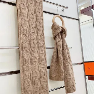 Hermès Écharpe H Beige Cashmere স্কার্ফ