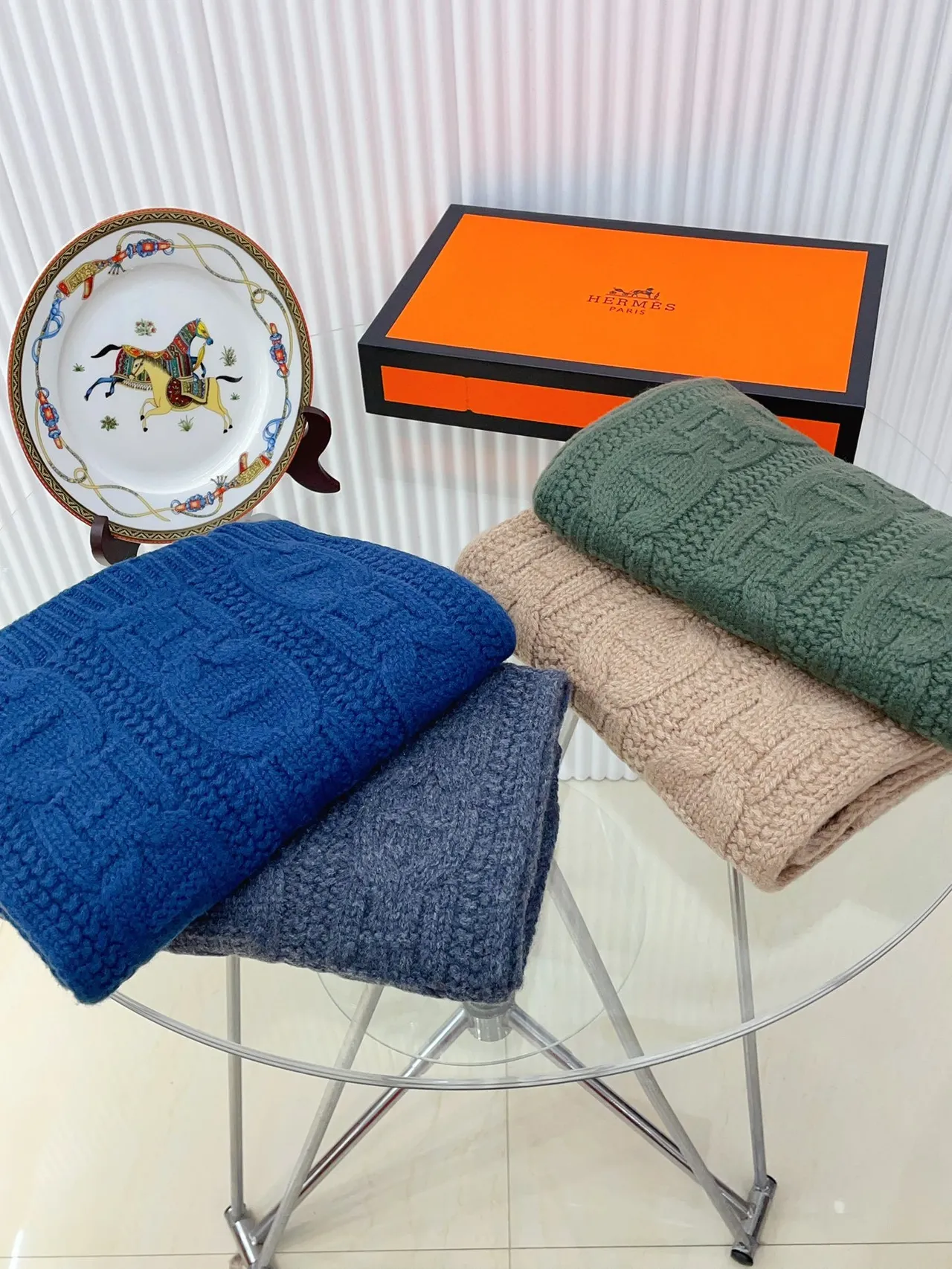 Hermès Écharpe H Beige Cashmere écharpe 5