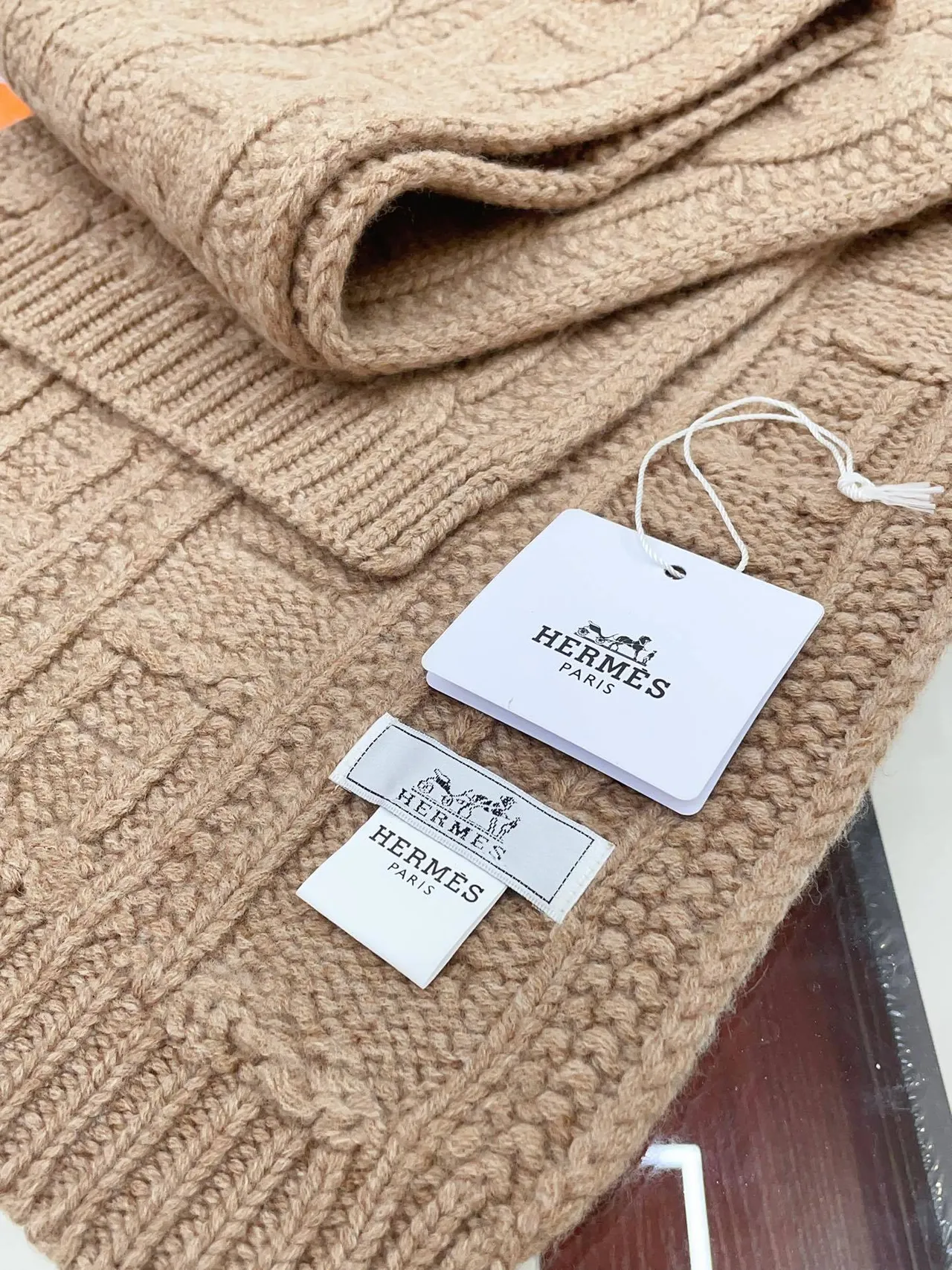 Hermès Écharpe H Beige Cashmere écharpe 9
