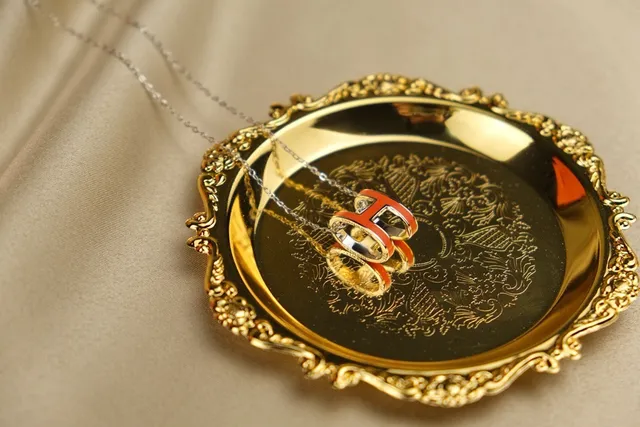 Hermès H Collection Collier émail orange ton argent 4