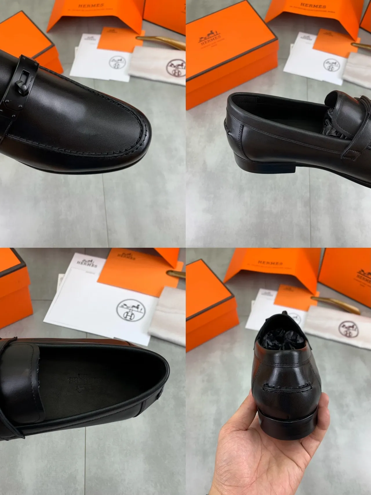 Hermès H Loafer Black Polished Leather Loafer 2